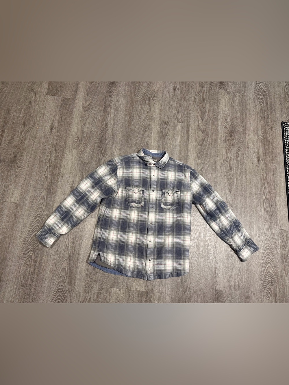 Horny Toad Men's size Medium flannel jersey lined snap front shirt plaid